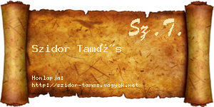 Szidor Tamás névjegykártya
